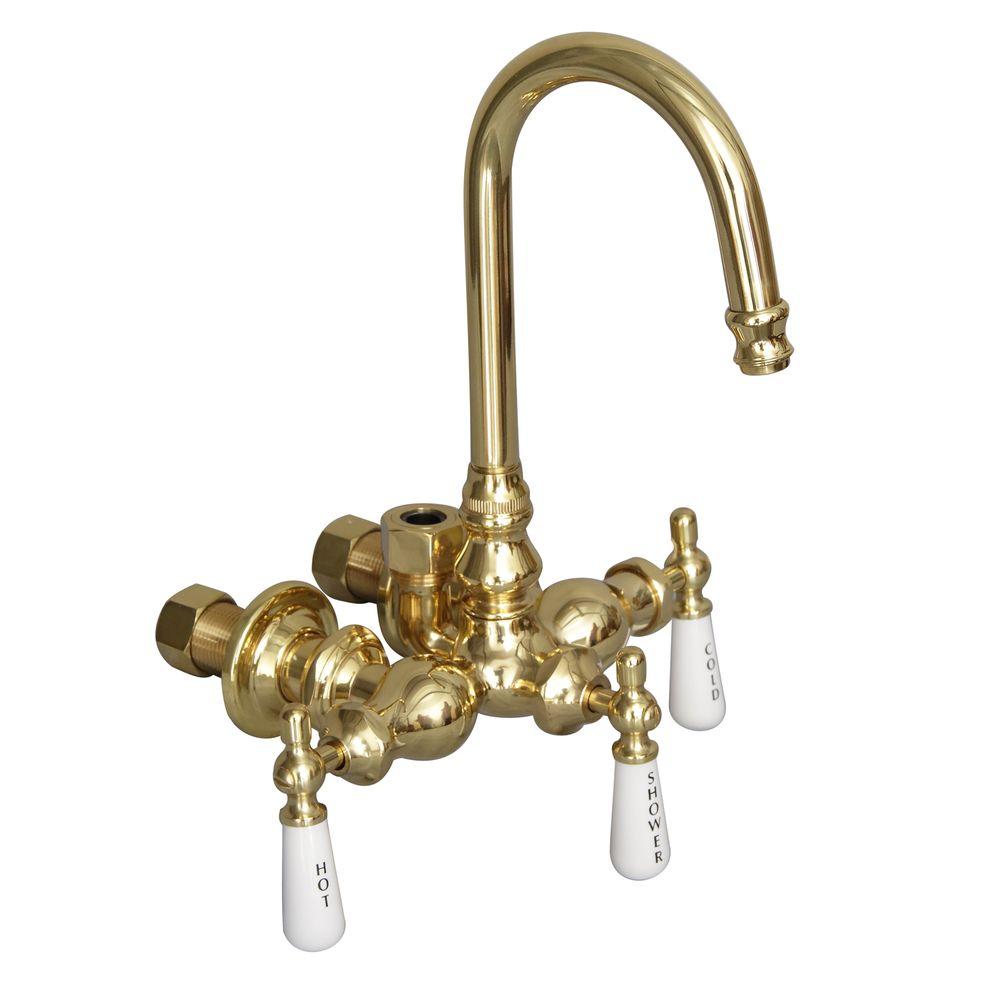 Pegasus 3 Handle Claw Foot Tub Faucet Without Hand Shower For