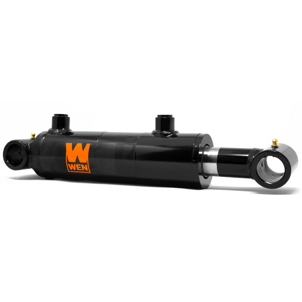 Black WEN WT2012 Cross Tube Hydraulic Cylinder with 2 Bore and 12-inch Stroke
