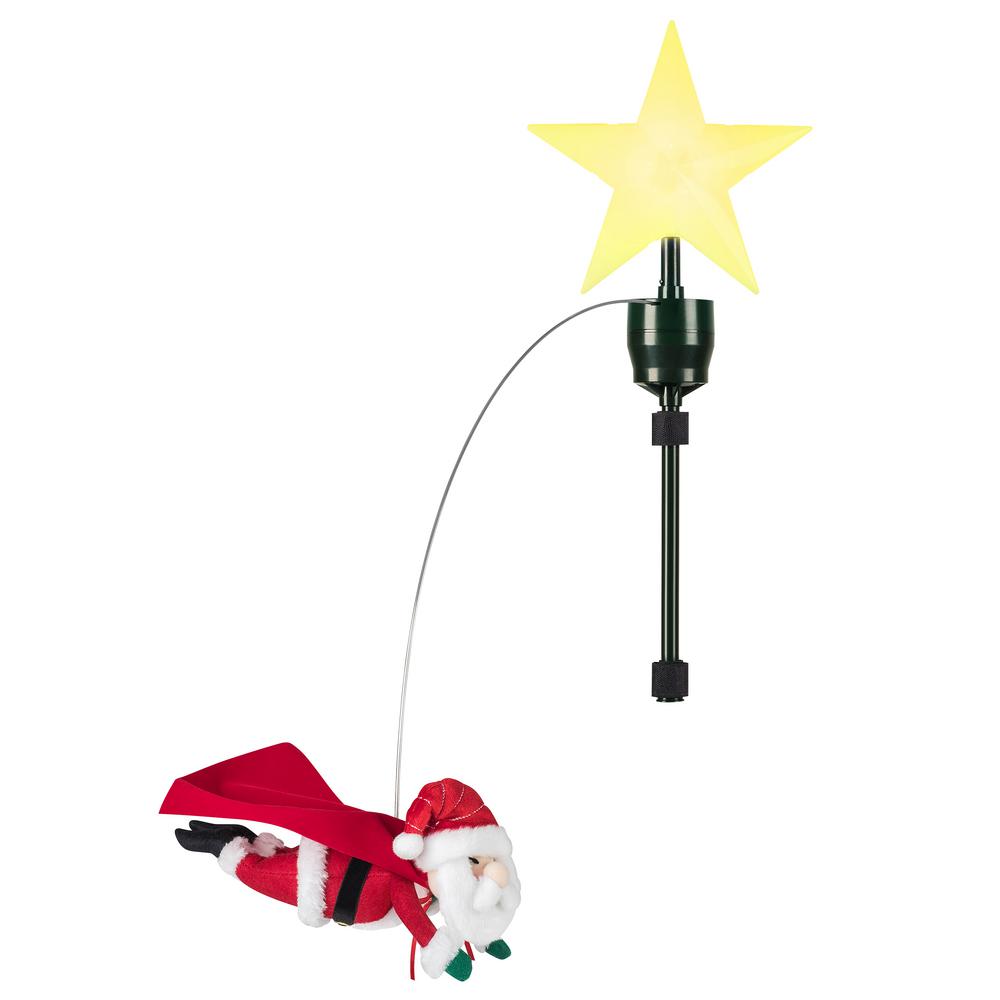 Mr. Christmas Animated Flying Santa Tree Topper493271 The Home Depot