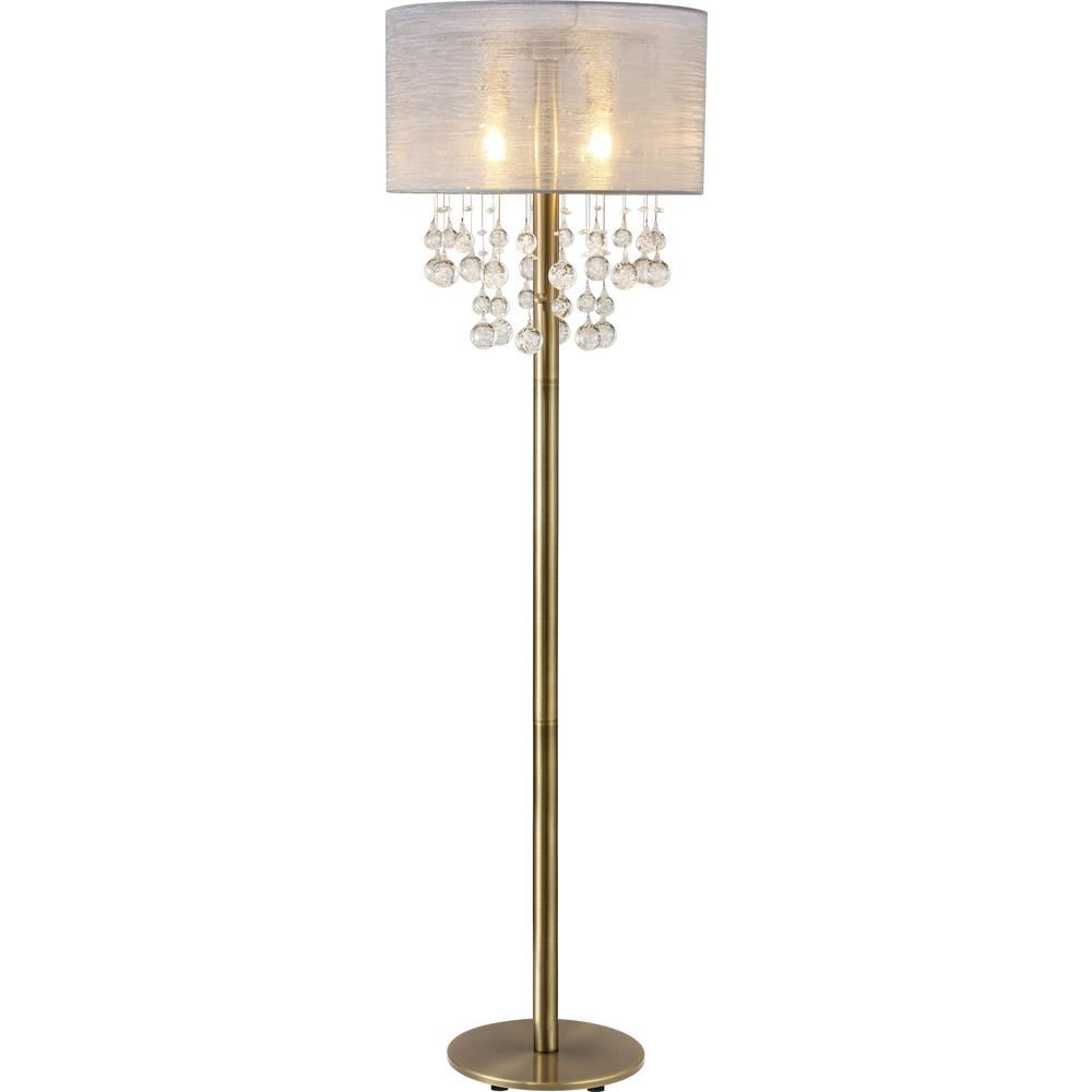 Artiva Charlotte 61 In 2 Light Led Antique Satin Brass Floor Lamp