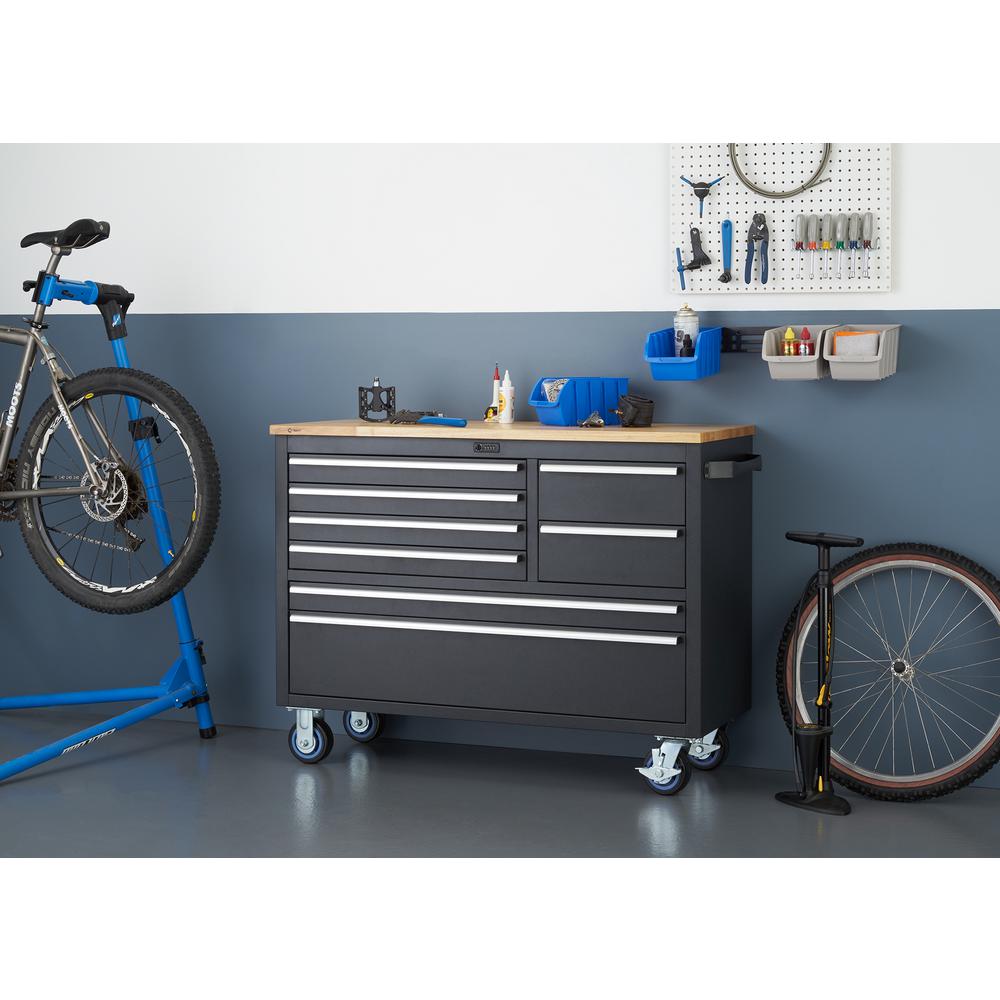 TRINITY 48 inch 8-Drawer Rolling Work Bench with Combo Lock in Black by TRINITY