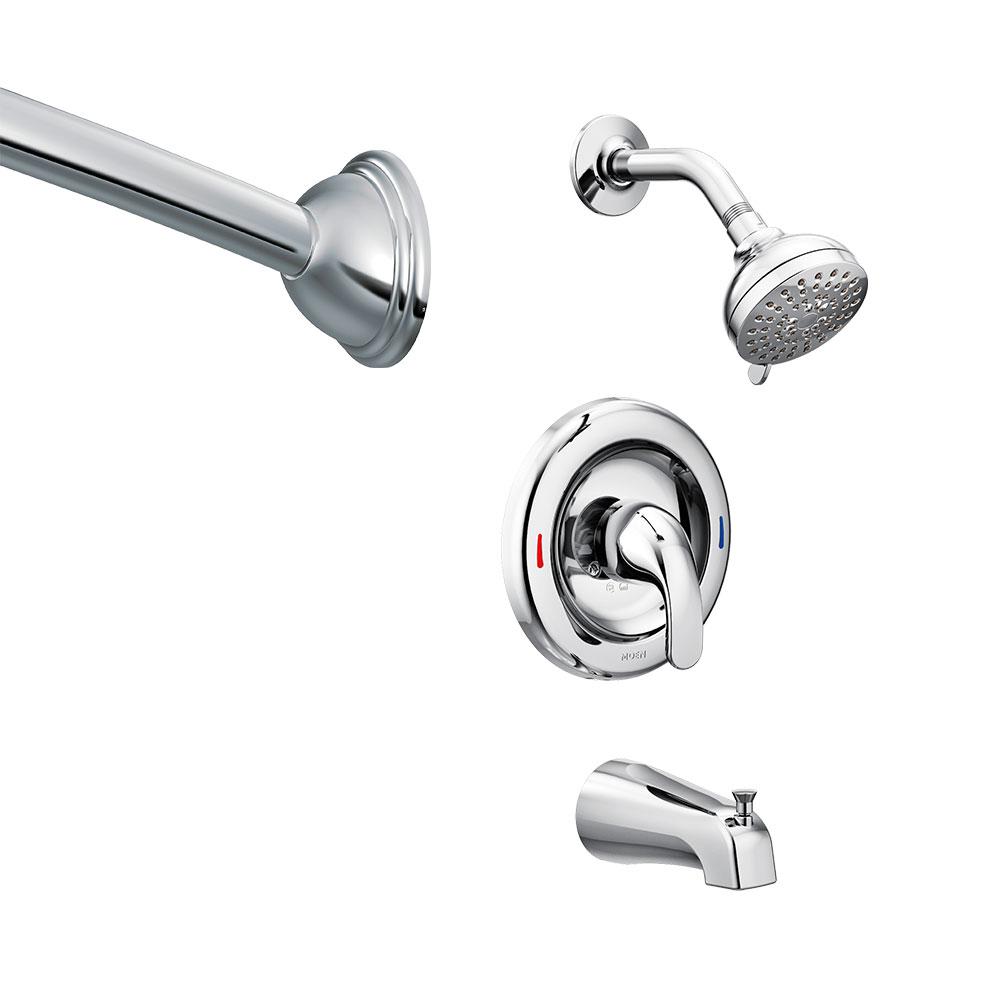 Moen Adler 1 Handle 4 Spray Tub And Shower Faucet With Valve In