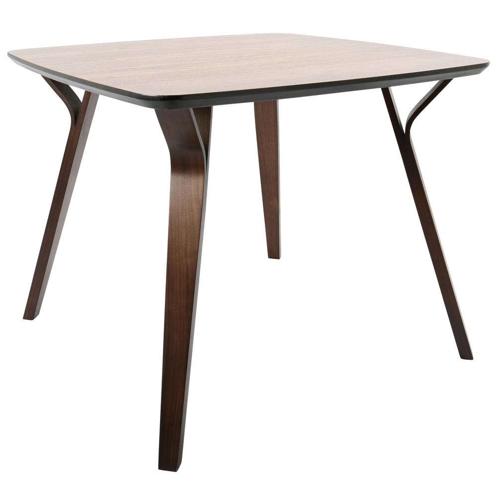 4 Person Wood Mid Century Modern Kitchen Dining Tables Folia Mid Century Walnut Modern Square Dining Table