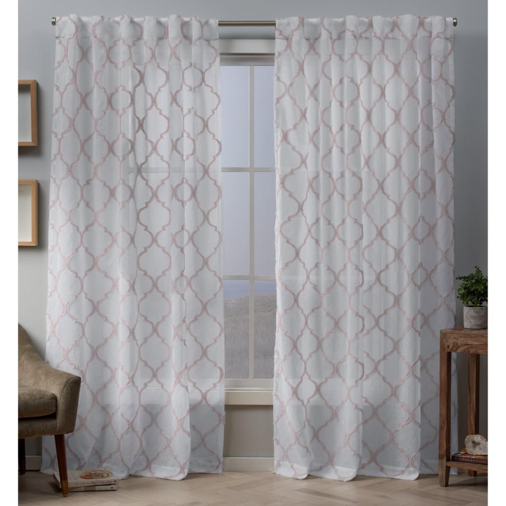 Embroidered Pink Curtains Drapes Window Treatments The