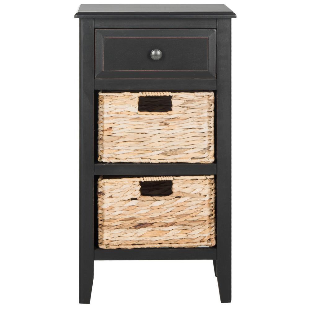 Safavieh Everly Distressed Black Storage Side Table Amh5743a The