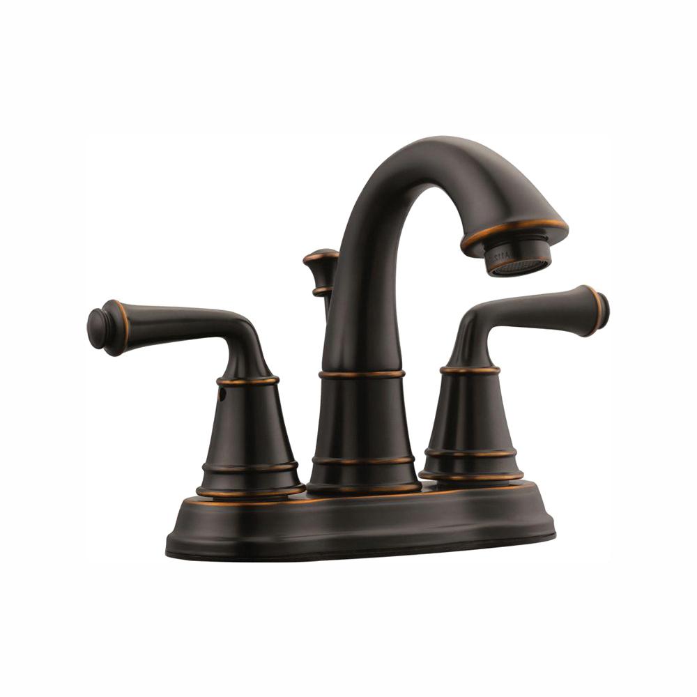 Central Brass 4 In Centerset 2 Handle Low Arc Bathroom Faucet In