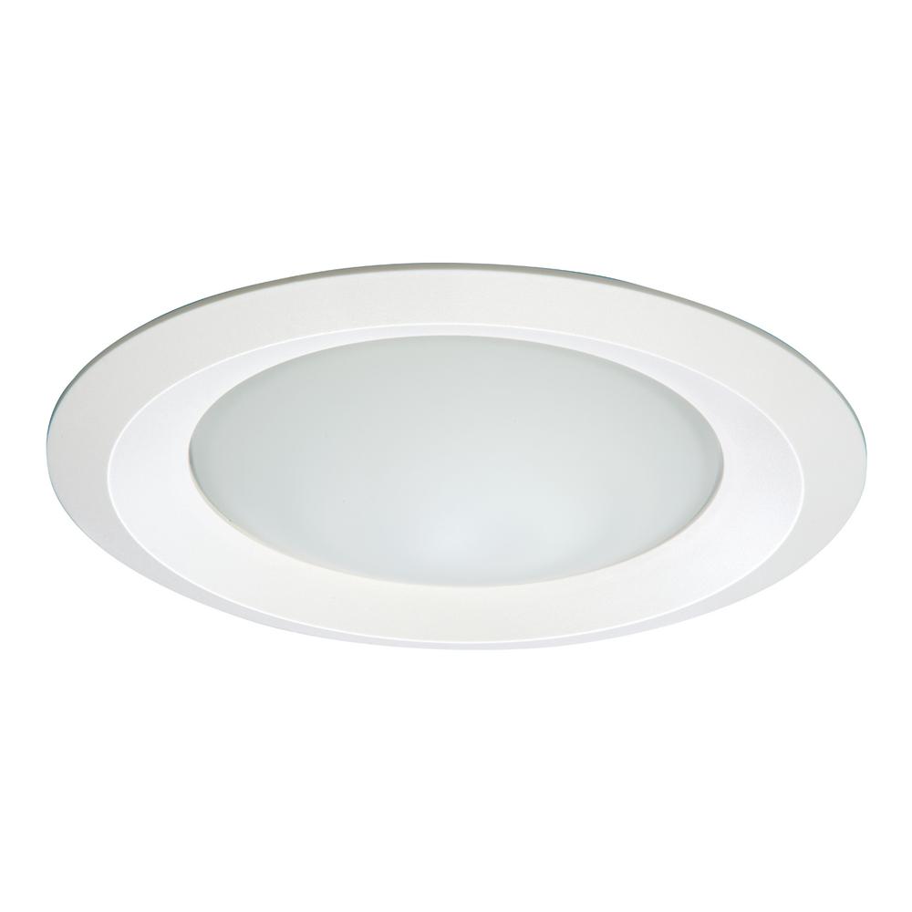 Design House 6 In White Recessed Lighting Shower Trim With Poly White Recessed Ceiling Light Fixture Trim With Frosted Gl Lens