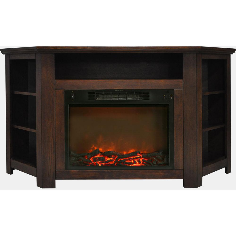 Hanover Tyler Park 56 In Electric Corner Fireplace In Walnut With