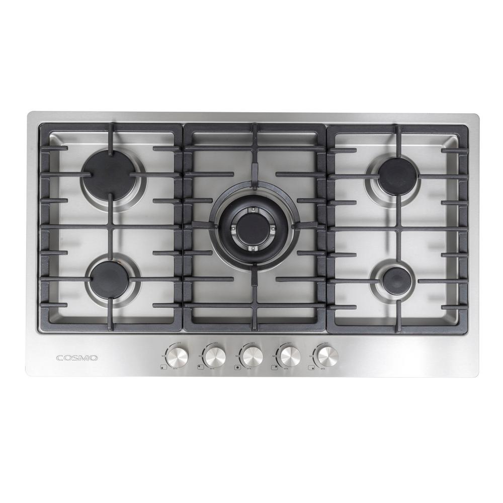 Ancona 30 In Gas Cooktop Stainless Steel With 5 Burners Gas Cooktop In Stainless Steel With 5 Italian Made Burners