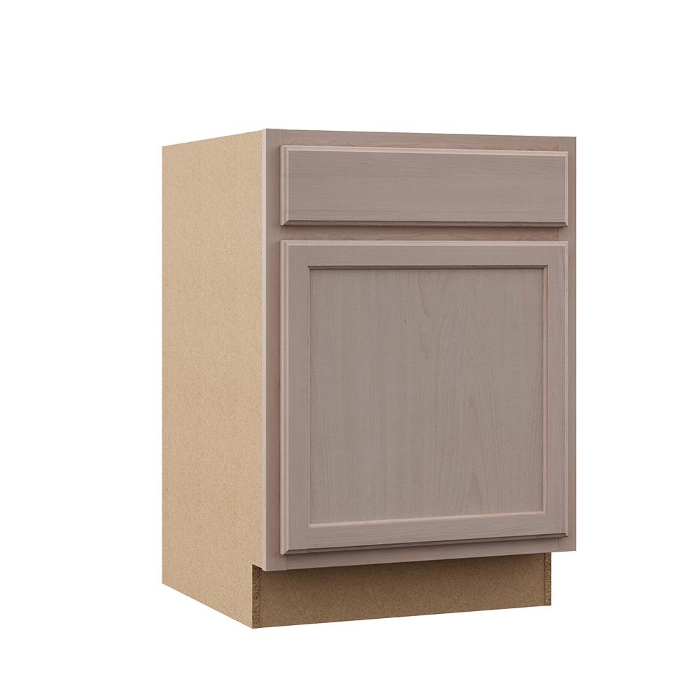 Hampton Bay Hampton Assembled 24x34.5x24 in. Base Kitchen Cabinet in Unfinished Beech