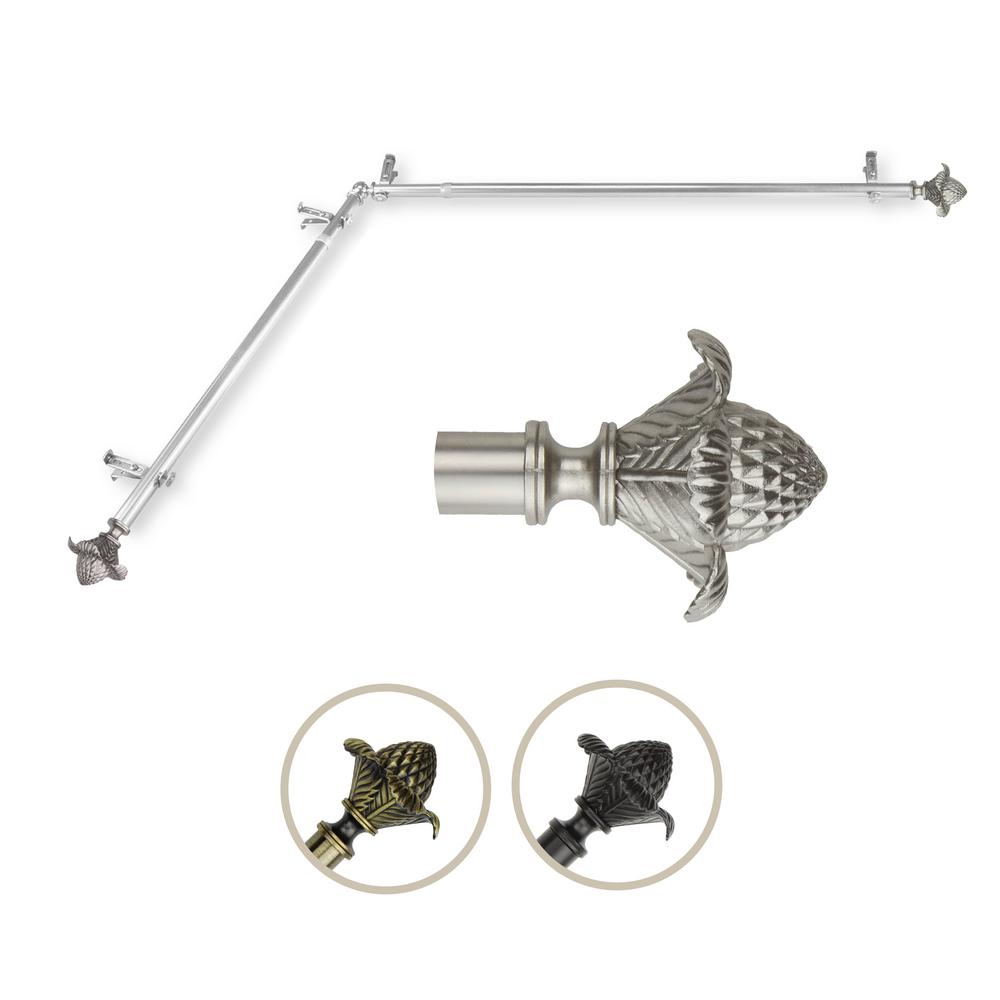 Florian Corner Window Curtain Rod 13/16 inch dia. 120170" Satin