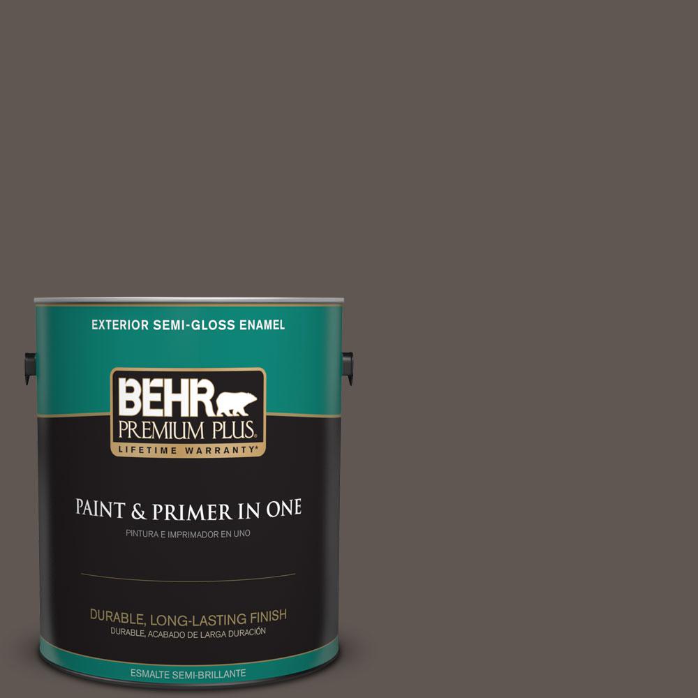 BEHR Premium Plus 5gal. 240F6 Sable Brown SemiGloss Enamel Exterior Paint534005 The Home