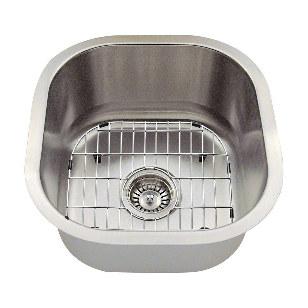 Stainless Steel Square Polaris Sinks Undermount Kitchen All In One Undermount Stainless Steel 16 Single Bowl Bar Sink