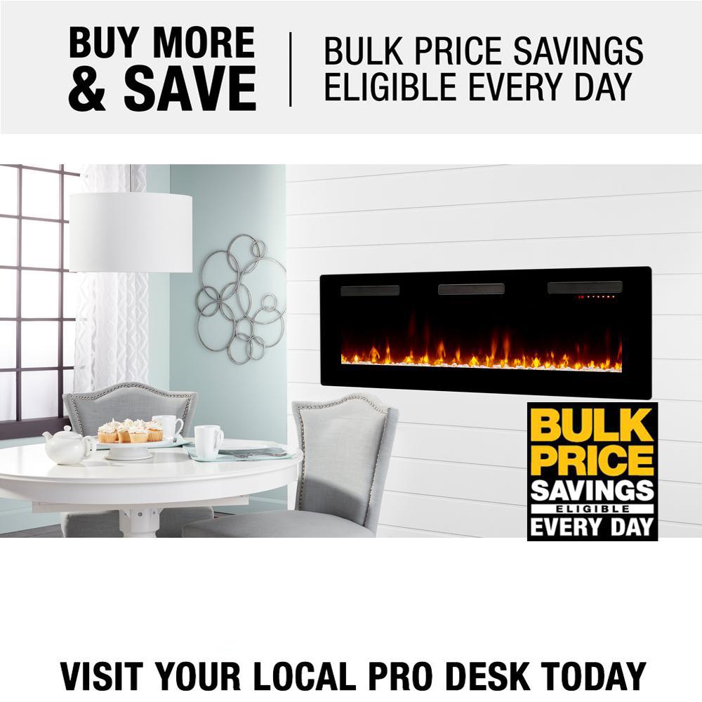C3 Sierra 60 In Wall Built In Linear Electric Fireplace In Black