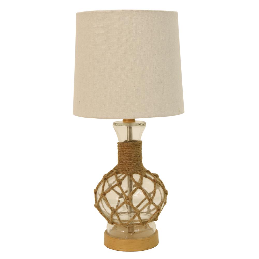 Decor Therapy Coastal Rope 19 25 In Clear Table Lamp With Shade
