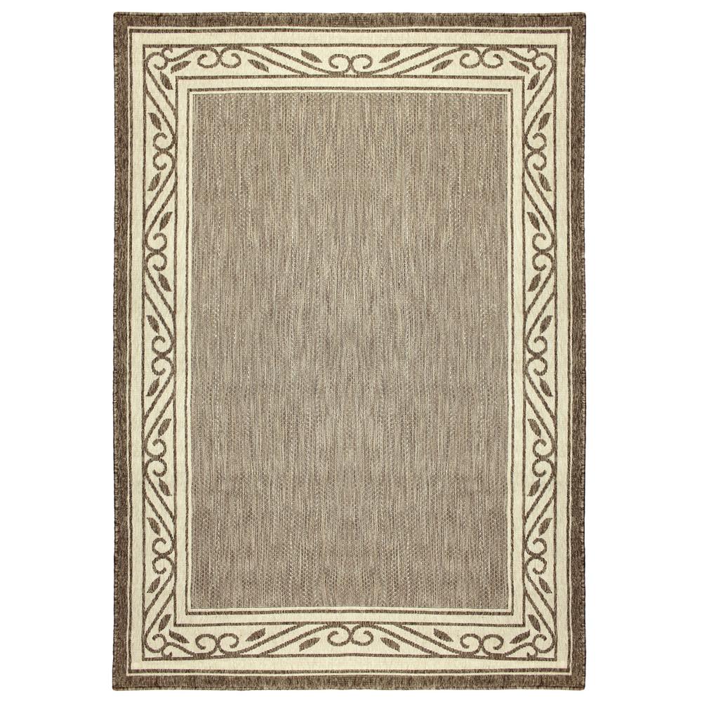 Brown 7 X 10 Outdoor Rugs The Home Depot Brown Border Coastal 7 Ft 5 In X 10 8