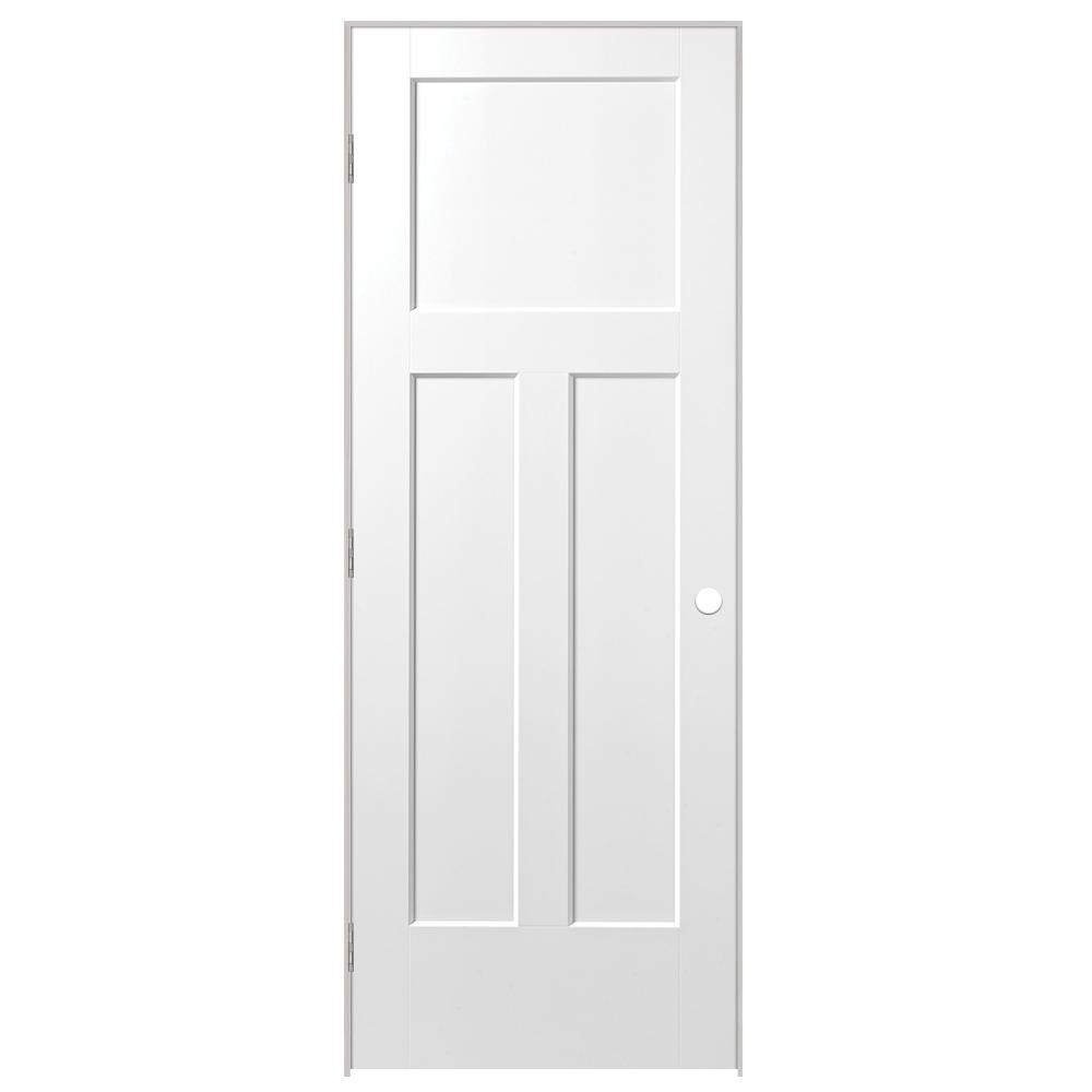 Masonite 30 In X 80 In Winslow 3 Panel Left Handed Hollow Core