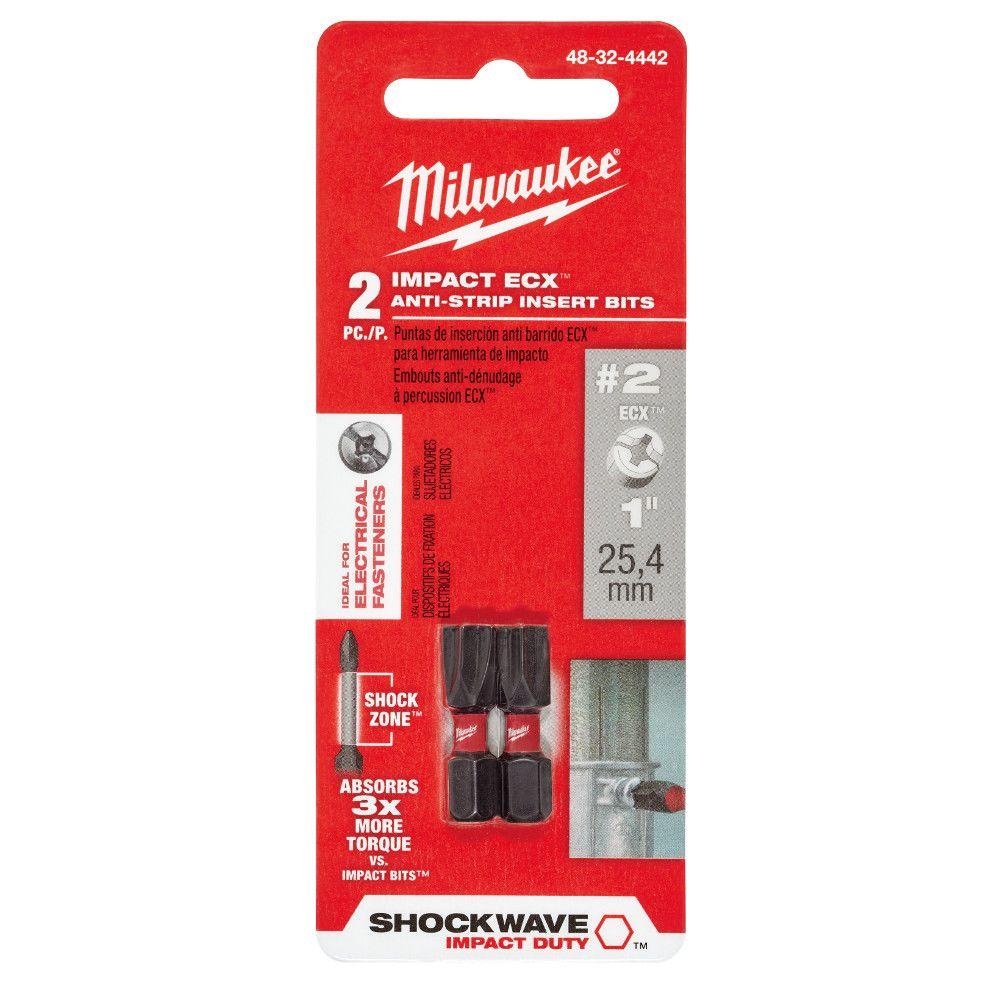 Milwaukee 2 ECX Shockwave Insert Bit (2Pack)48324442 The Home Depot