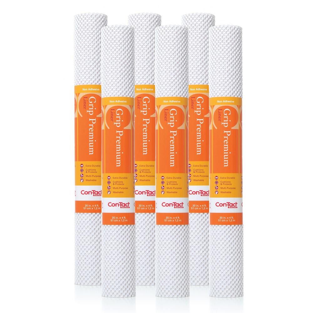 Con Tact Premium Grip White Shelf Liner Set Of 6 04f C6o52 06