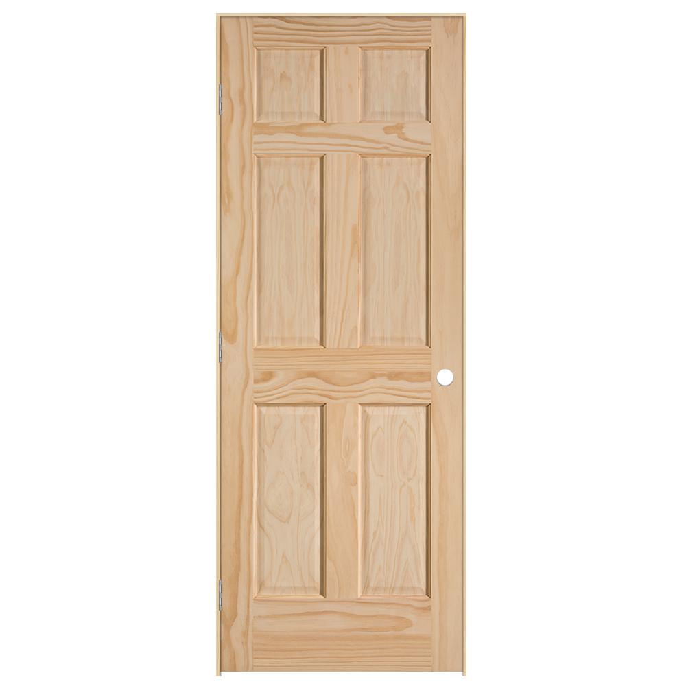 Masonite 30 in. x 80 in. 6-Panel Left-Handed Solid-Core Smooth