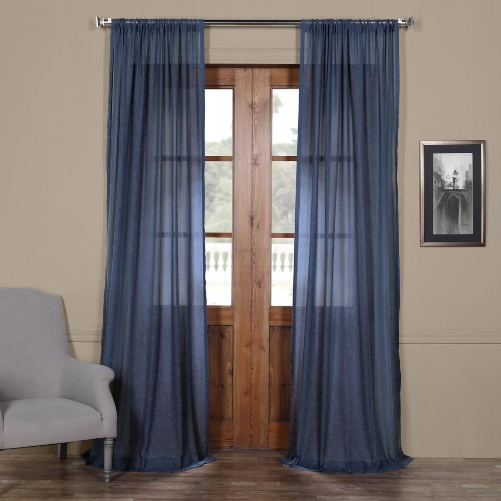 sheer blue curtains with grommets