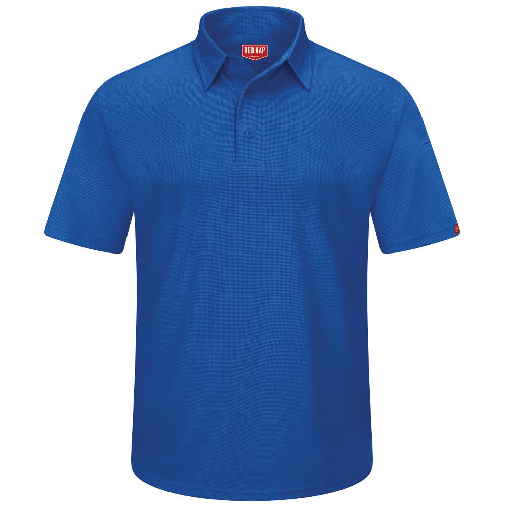 black and royal blue polo shirt