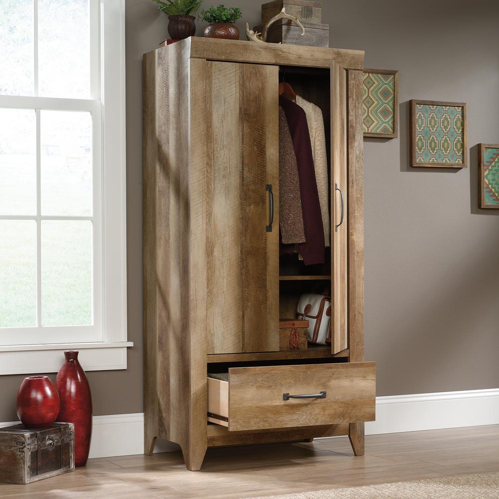 Sauder Adept Craftsman Oak Wardrobe Storage Cabinet 424141 The