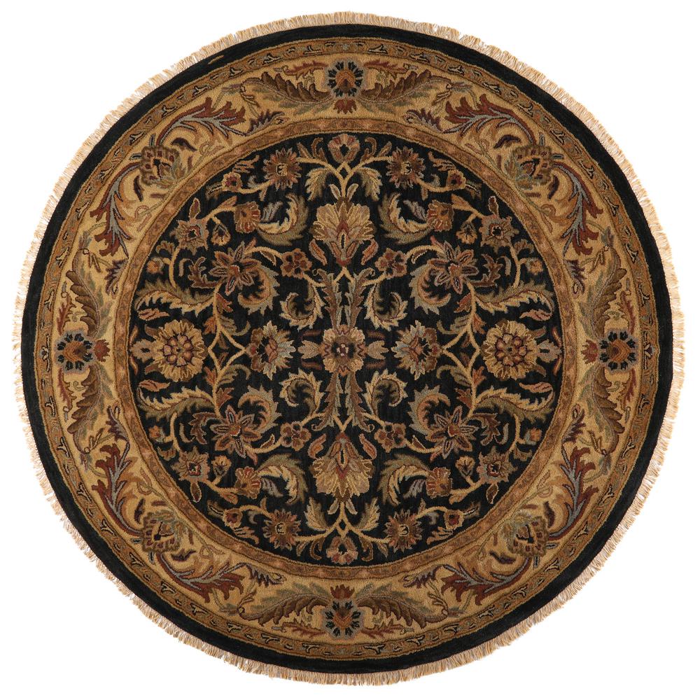 Round 7 And Larger Area Rugs The Home Depot Chantilly Black 7 Ft 9 In X Round
