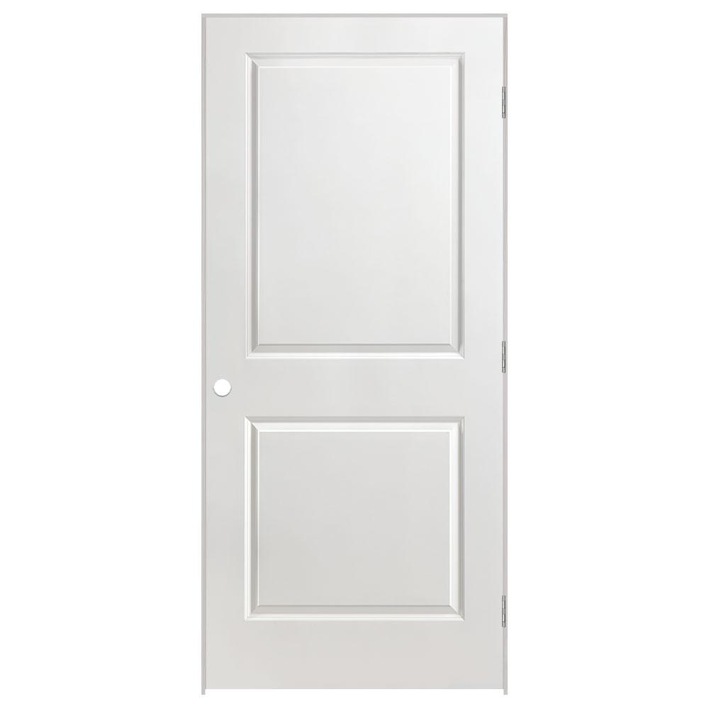 Masonite 36 In X 80 In 2 Panel Square Top Right Handed Hollow Core Smooth Primed Composite Single Prehung Interior Door