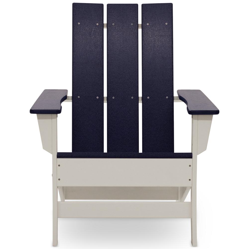 DUROGREEN Aria White With Navy Blue Recycled Plastic Adirondack Chair   Durogreen Plastic Adirondack Chairs Aac3529whny 64 1000 