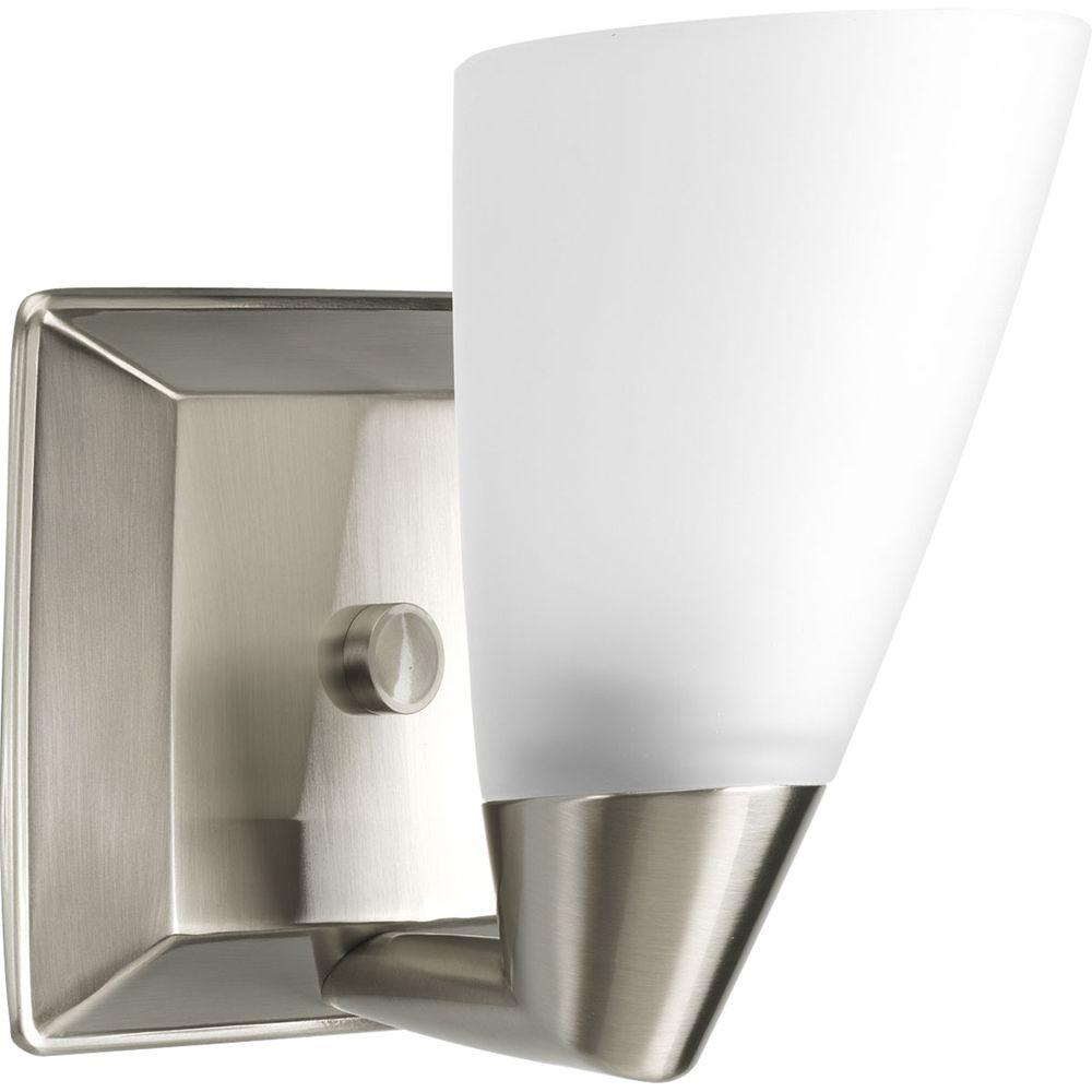 Progress Lighting Rizu Collection 1Light Brushed Nickel Bath Sconce