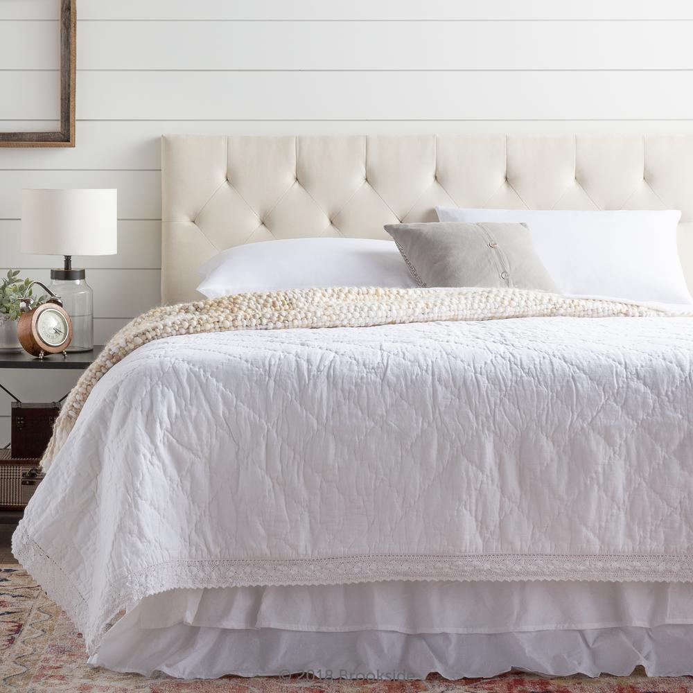 Brookside Emmie Adjule Cream Queen Upholstered Headboard Brookside Emmie Adjule Cream Queen Upholstered Headboard