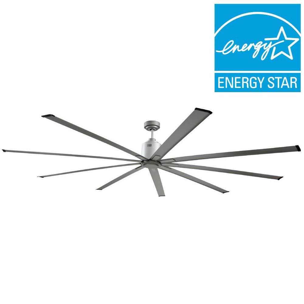 Big Air 96 inch Indoor Metallic Satin Nickel Industrial Ceiling Fan with Remote... by Big Air