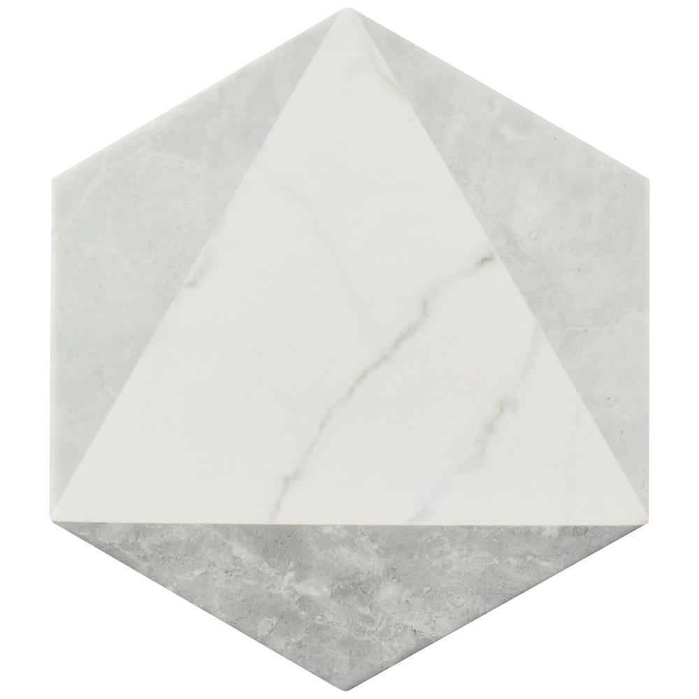 Merola Tile Clico Carrara Hexagon Peak 7 In X 8 Porcelain Floor And Wall 67 Sq Ft Case Feqcrxpk Merola Tile Clico Carrara Hexagon