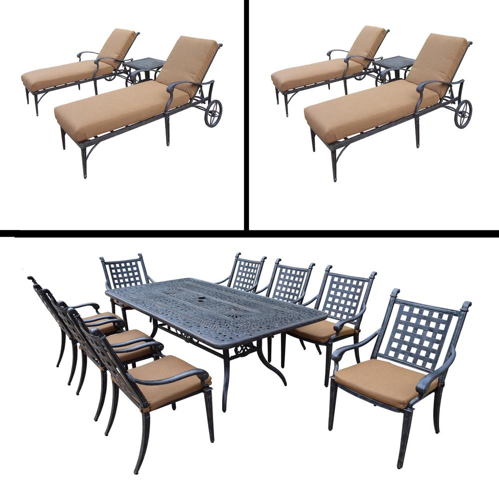 belmont premier 15 piece aluminum outdoor dining set with sunbrella brown cushions - Cast Aluminum Patio Furniture belmont premier 15 piece aluminum outdoor dining set with sunbrella brown cushions - Cast Aluminum Patio Furniture