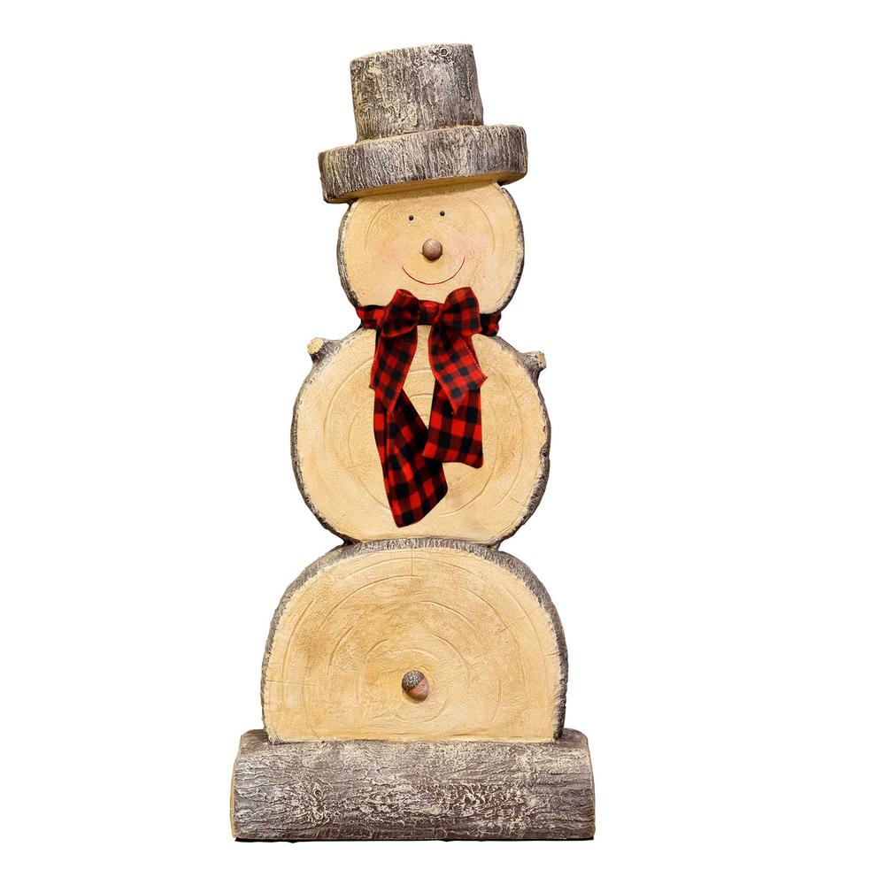 Alpine Corporation Alpine Corporation Wooden Christmas Snowman Statue ...