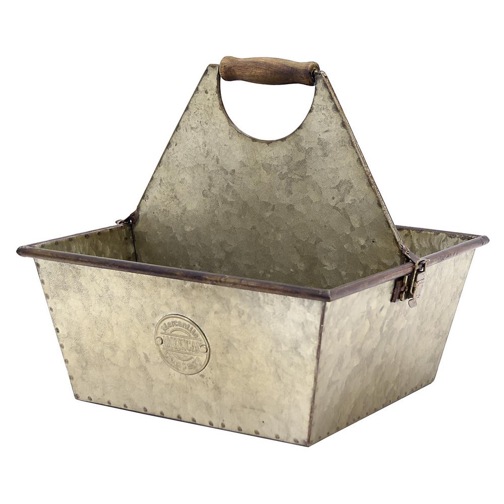 UPC 726674907710 product image for THREE HANDS 11 in. Galvanized Planter, Gray | upcitemdb.com