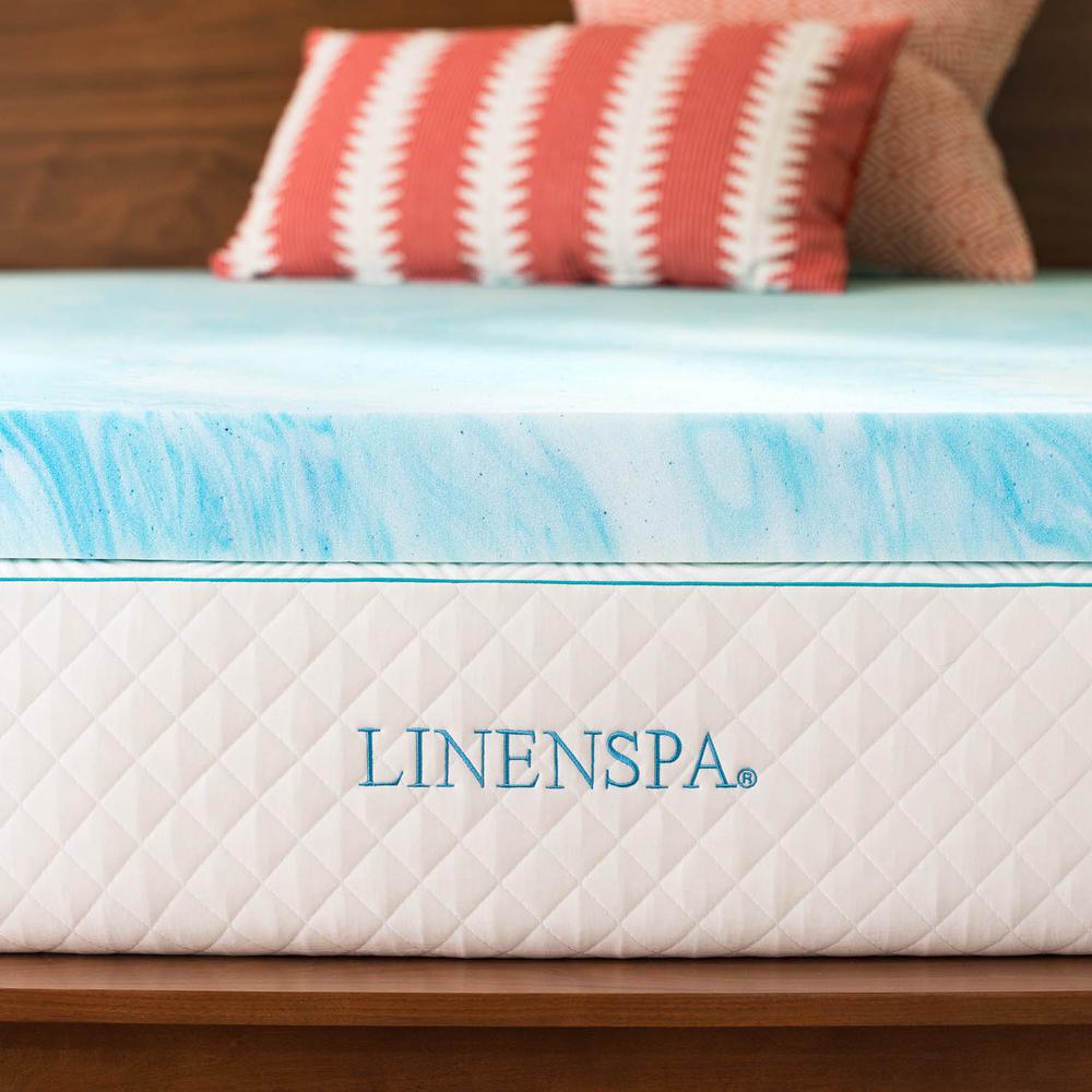 Linenspa 4 in. Twin XL Gel Swirl Memory Foam TopperHDLS40TX30SWGT