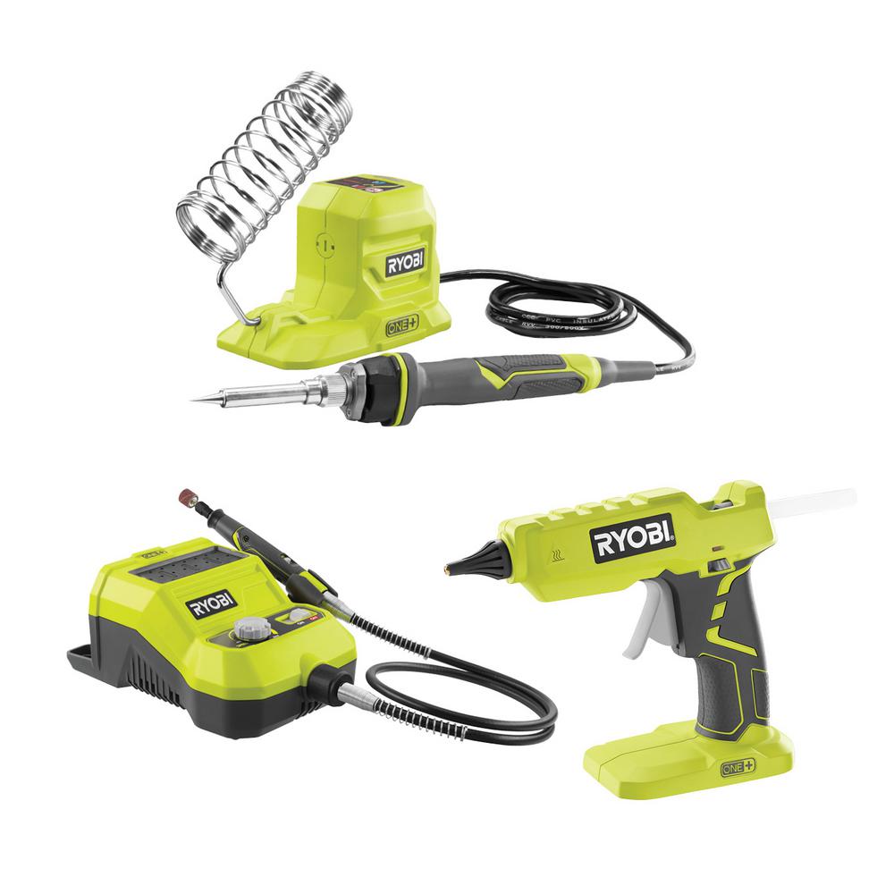RYOBI 18Volt ONE+ 40Watt Soldering Iron, Rotary Tool, and Glue Gun