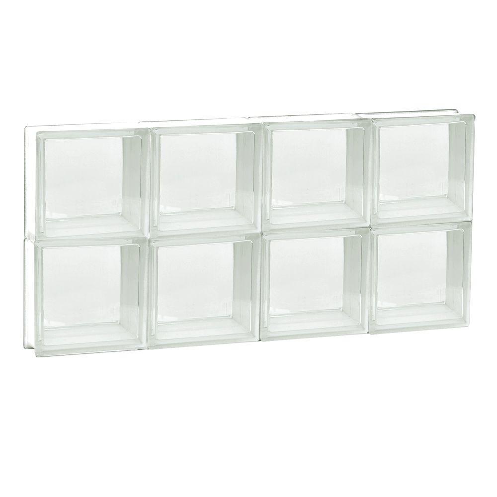 Clearly Secure 31 in. x 15.5 in. x 3.125 in. Non-Vented Clear Glass Block Window-3216SCL - The