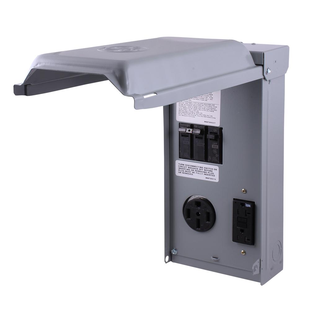 eaton 50 amp 1 space 1 circuit temporary rv power outlet box chu1s70 amp 2 space 2 circuit 240 volt unmetered rv outlet box with