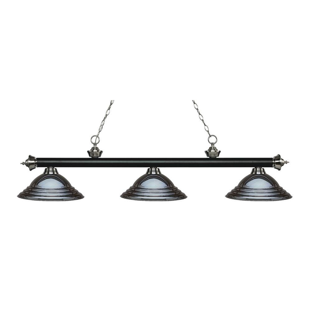 Filament Design Kelly 3-Light Matte Black and Brushed Nickel Island ...