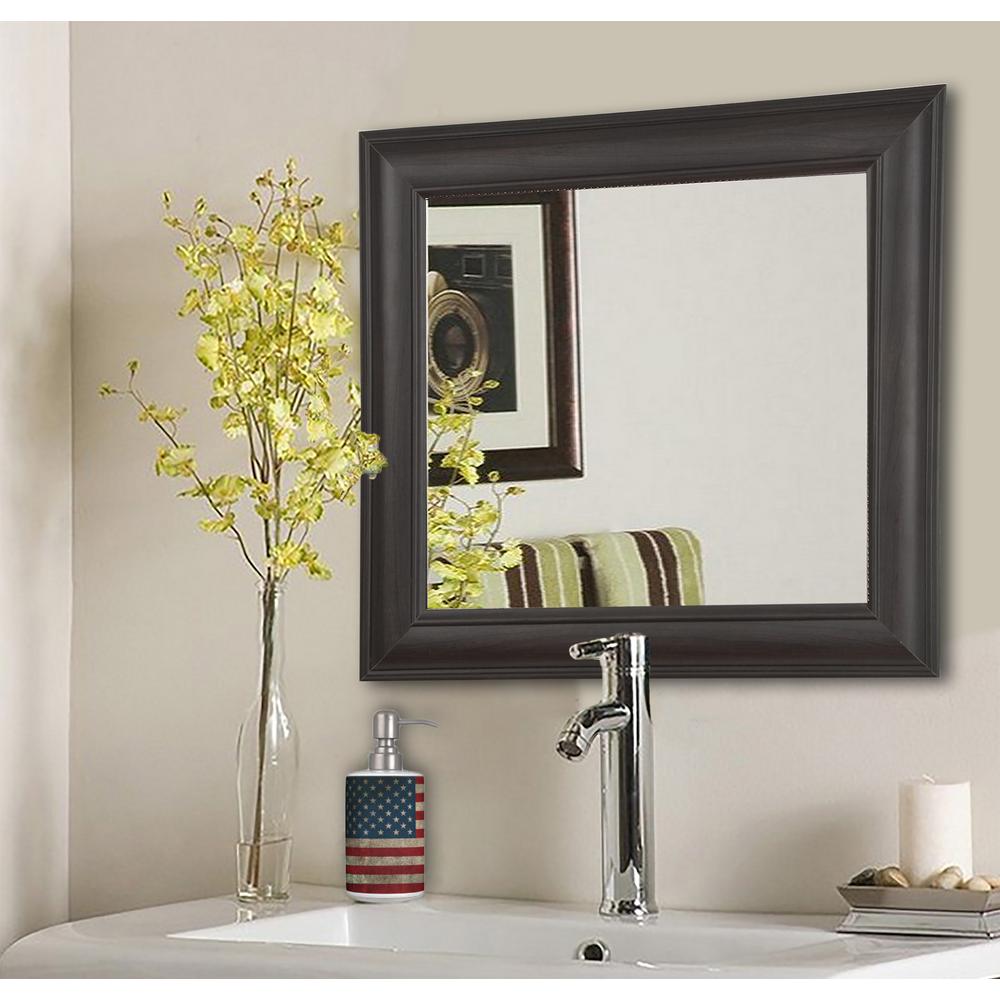 17 In X Brazilian Walnut Square Decorative Wall Mirrors Set Brazilian Walnut Square Decorative Wall Mirrors Set Of