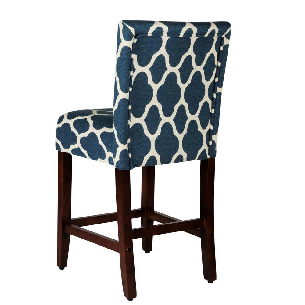Homepop Upholstered 24 in. Navy Blue Bar Stool K685824F2051 The