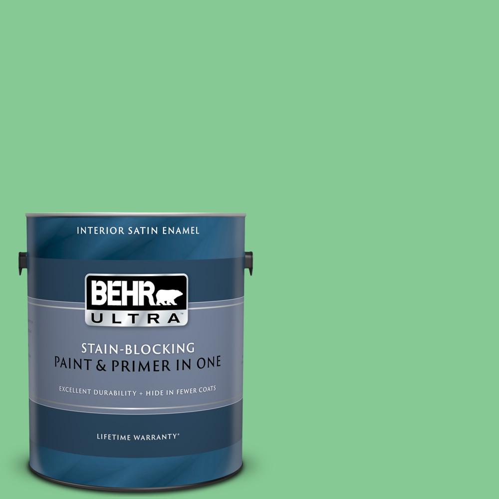 Behr Ultra 1 Gal P400 4 Good Luck Satin Enamel Interior Paint And Primer In One
