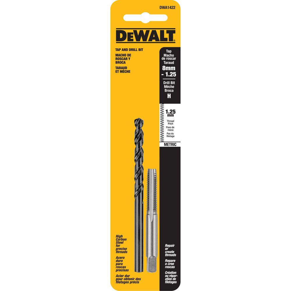 Dewalt H Drill And 8 Mm X 1.25 Nc Tap Set-dwa1422 - The Home Depot