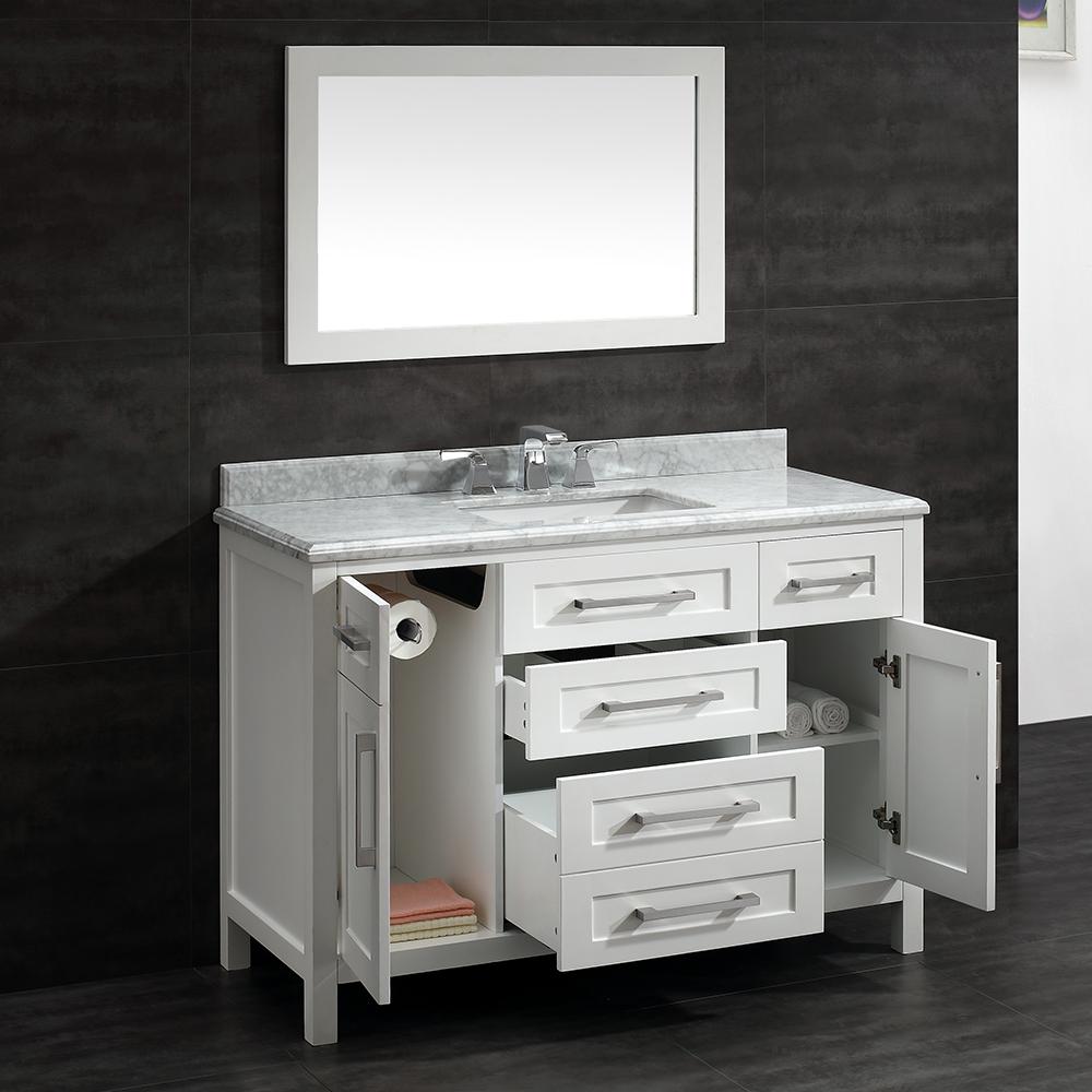 Pegasus Santa Monica 48 In W X 21 D Vanity White With Pegasus Santa Monica 48 In W X 21