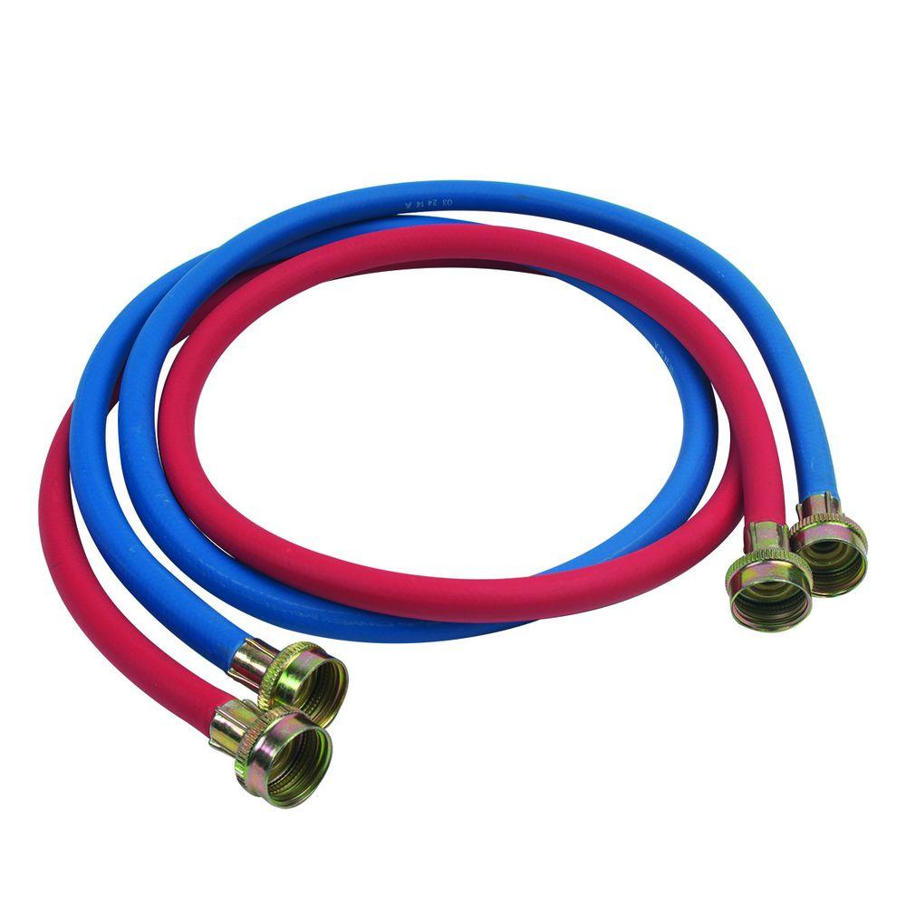 BrassCraft 3/4 in. Female Hose Thread x 60 in. Reinforced Rubber Washing Machine Fill Hose, Red