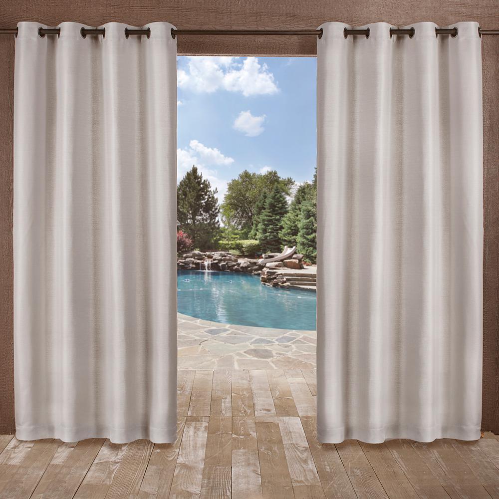 Delano 54 In W X 96 In L Indoor Outdoor Grommet Top Curtain Panel In Silver 2 Panels Eh8170 04 2 96g The Home Depot