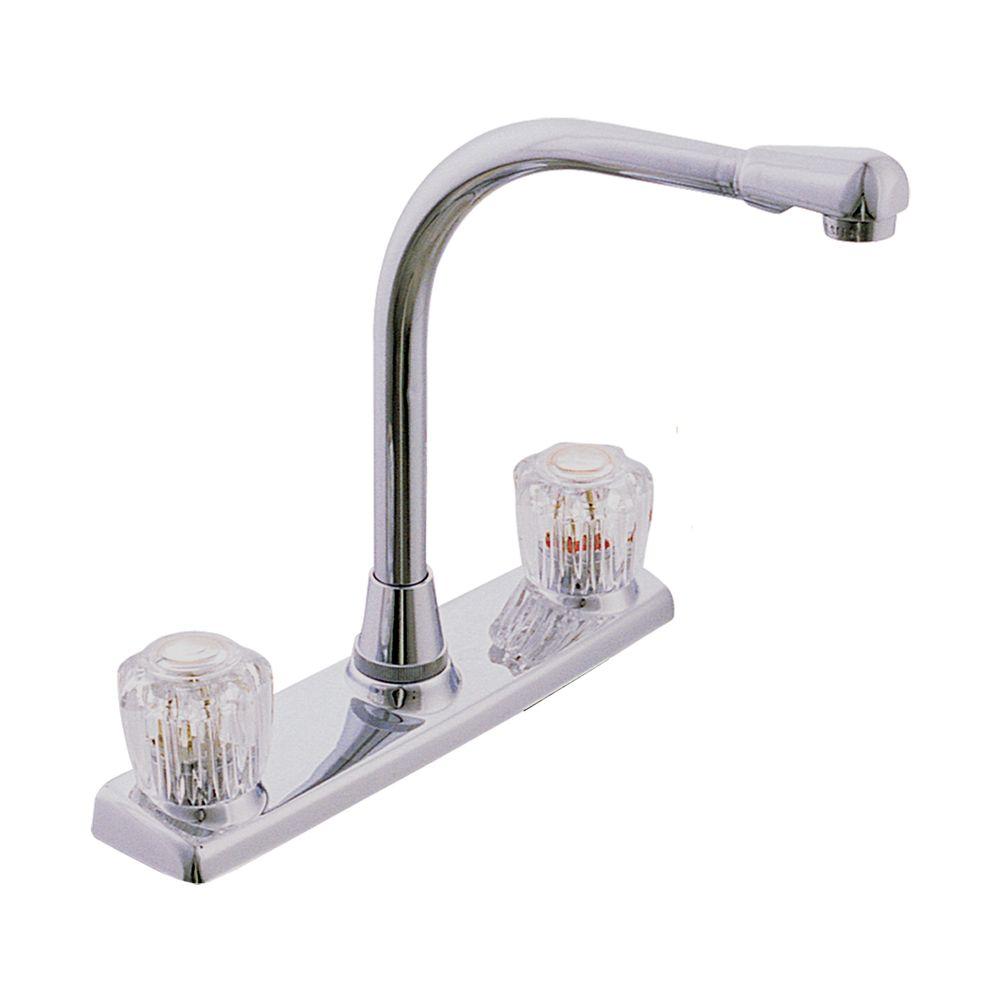Ez Flo High Rise 2 Handle Standard Kitchen Faucet With Side Sprayer Ez Flo High Rise 2 Handle Standard Kitchen Faucet With Side Sprayer In